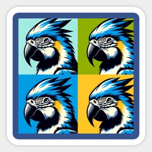 Pop Blue-Headed Parrot Art - Cool Birds Sticker